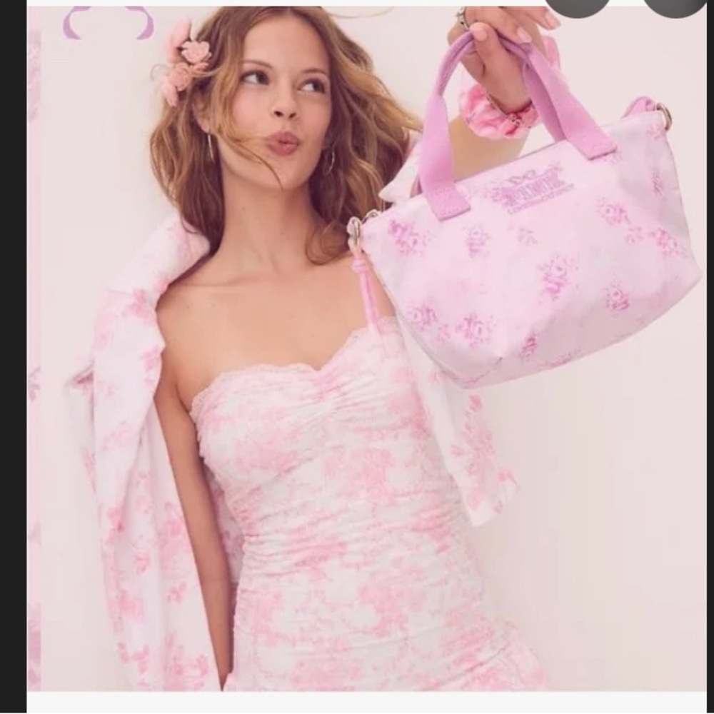 PINK x Loveshackfancy Mini Tote Bag nwt floral collab sold out casual fall